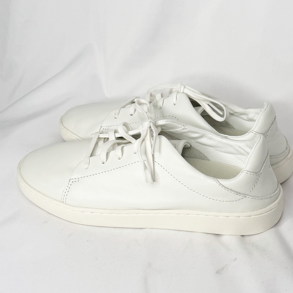 Olukai Pehuea Li 'Ili Womens Size 10 White Leather Low Top Beach Sneakers Shoes - Picture 6 of 9